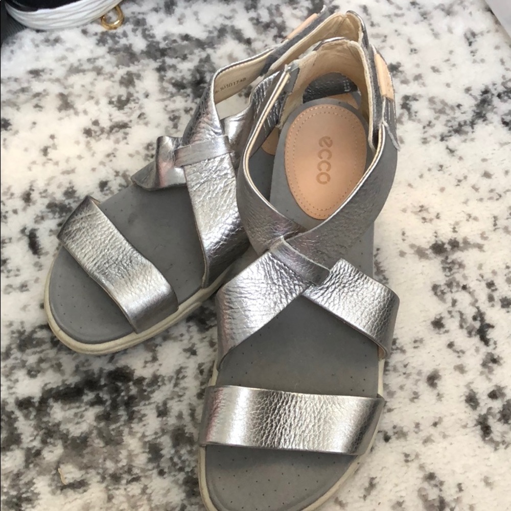 Silver metallic Ecco sandal - gently used.